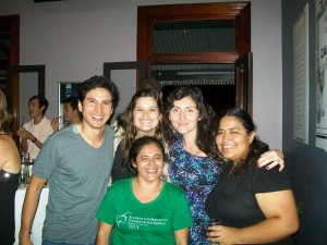 Angela (left) and Xyomara (front, centre) networking with other conservationists